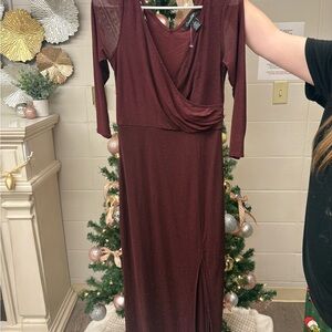 Chic Long Sleeve Burgundy Dress